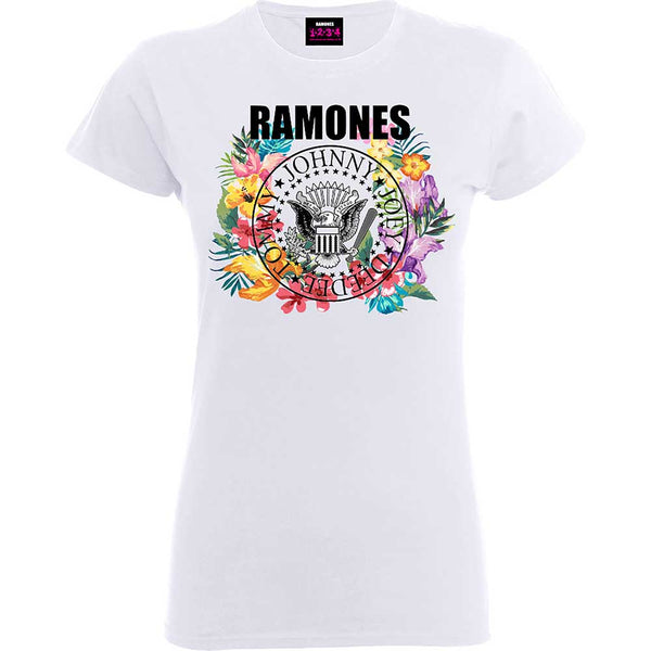 Ramones Ladies Tee: Circle Flowers 