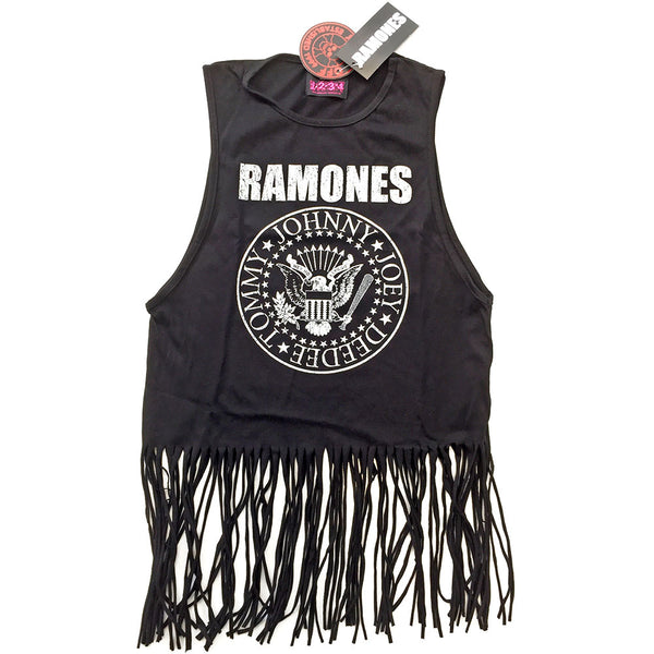 Ramones Ladies Tee Vest: Vintage Presidential Seal (Tassels) 