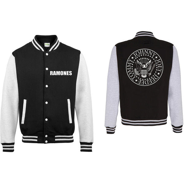 Ramones Unisex Varsity Jacket: Presidential Seal (Back Print) 