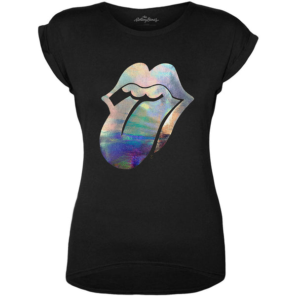 The Rolling Stones Ladies Fashion Tee: Foil Tongue (Foiled Application) (XX-Large)