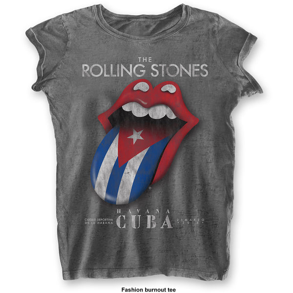 The Rolling Stones Ladies Tee: Havana Cuba (Burn Out) (XX-Large)