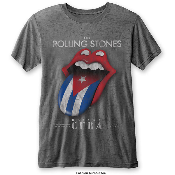 The Rolling Stones Unisex Fashion Tee: Havana Cuba (Burn Out) (XX-Large)