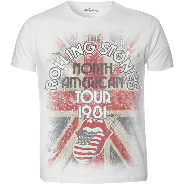 The Rolling Stones Unisex Tee: North American Tour 1981 with Sublimation Printing (XX-Large)