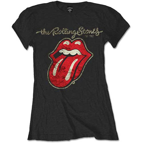 The Rolling Stones Ladies Tee: Plastered Tongue (XX-Large)