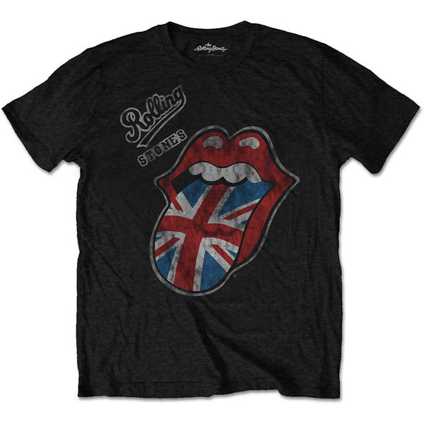 The Rolling Stones Unisex Tee: Vintage British Tongue (Soft Hand Inks) (XX-Large)