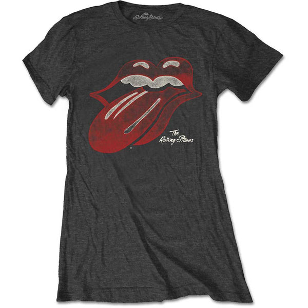 The Rolling Stones Ladies Tee: Vintage Tongue Logo (XX-Large)
