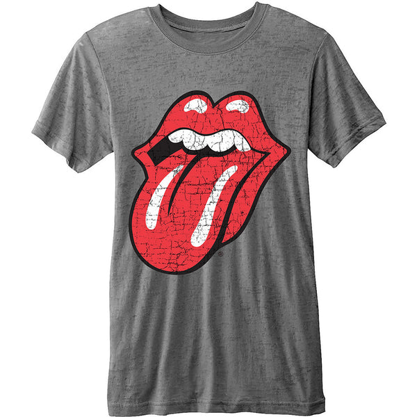 The Rolling Stones Unisex Fashion Tee: Classic Tongue (Burn Out) (XX-Large)