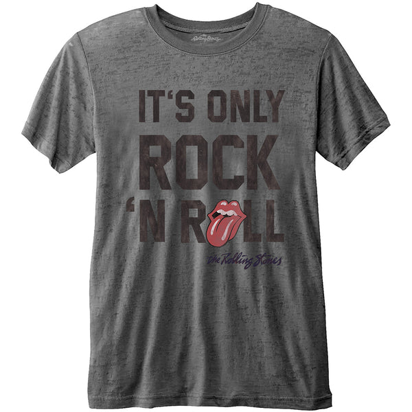 The Rolling Stones Unisex Fashion Tee: It's Only Rock 'n Roll with Burn Out Finishing (XX-Large)