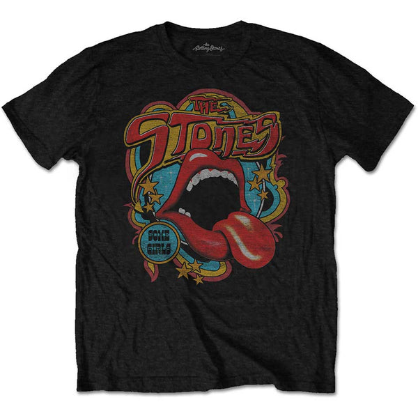 The Rolling Stones Unisex Tee: Retro 70s Vibe (Soft-Hand Inks) (XX-Large)