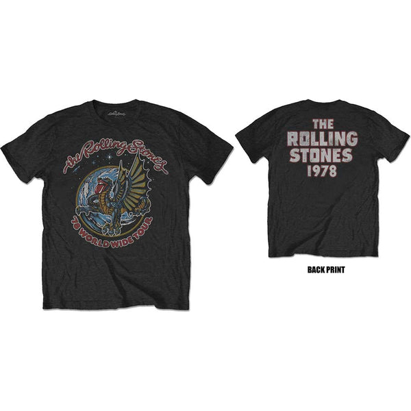 The Rolling Stones Unisex Tee: Dragon '78 (Back Print) (XX-Large)