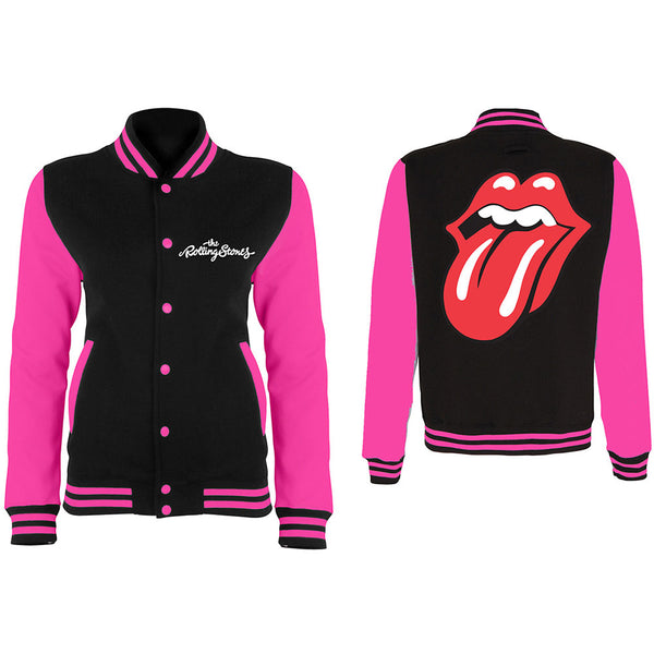 The Rolling Stones Ladies Varsity Jacket: Classic Tongue (Back Print) (XX-Large)