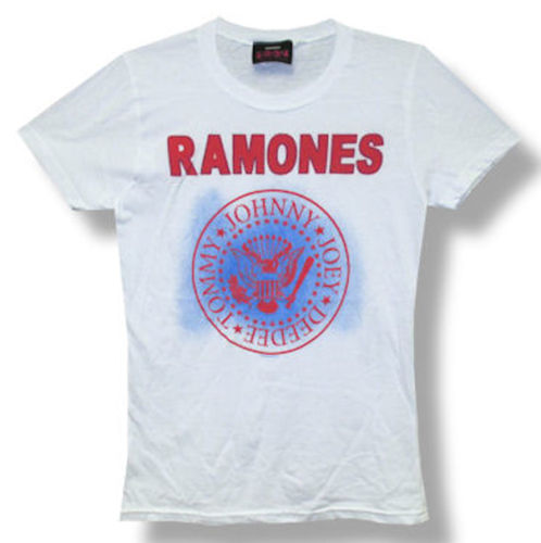 Ramones Red Blue Classic Seal Logo Girls T-Shirt is available at Rocker Tee
