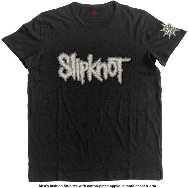 Slipknot Unisex Fashion Tee: Logo & Star (Applique Motifs) (XX-Large)