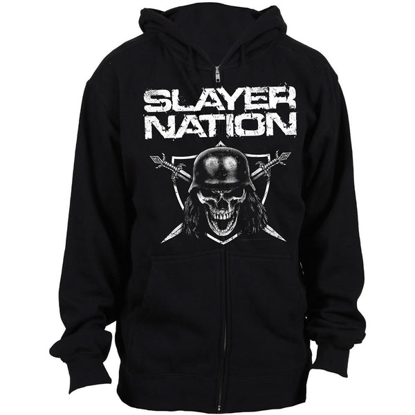 Slayer Unisex Zipped Hoodie: Slayer Nation (XX-Large)
