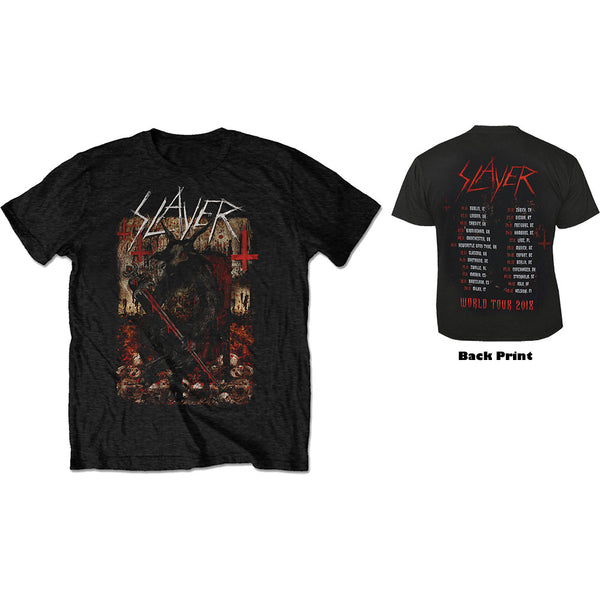 Slayer Unisex Tee: Hellthrone European Tour 2018 (Back Print/Ex Tour) (XX-Large)