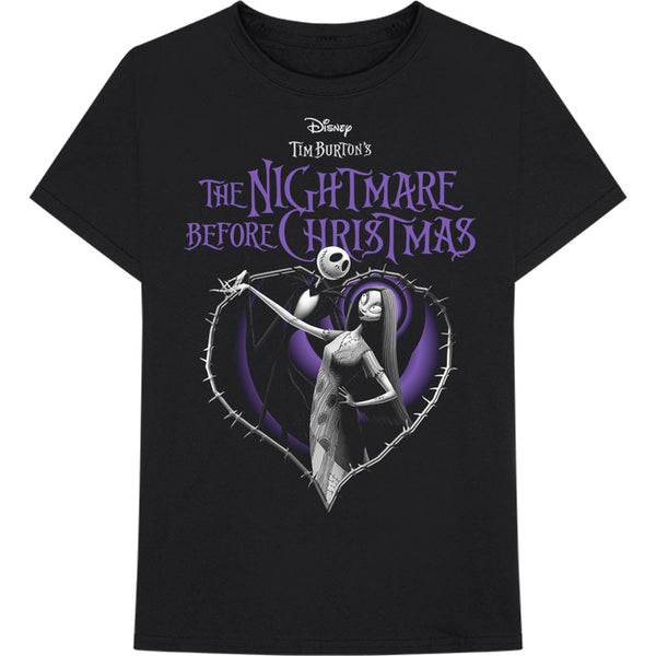 Disney Unisex Tee: The Nightmare Before Christmas Purple Heart (XX-Large)