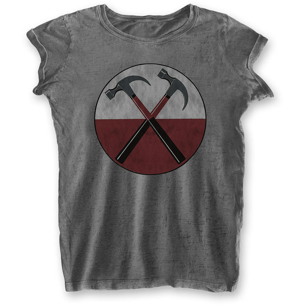 Pink Floyd Ladies Tee: The Wall Hammers (Burn Out) (XX-Large)