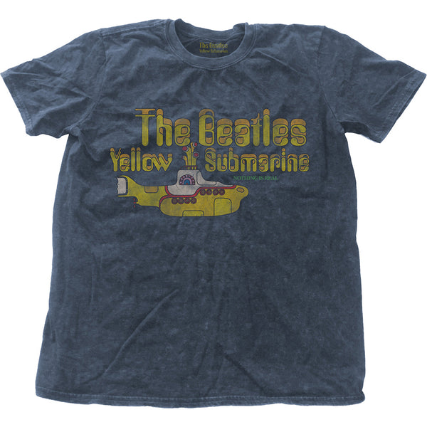 The Beatles Unisex Fashion Tee: Yellow Submarine Nothing Is Real (Snow Wash) 