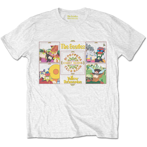 The Beatles Unisex Tee: Yellow Submarine Sgt Pepper Band 