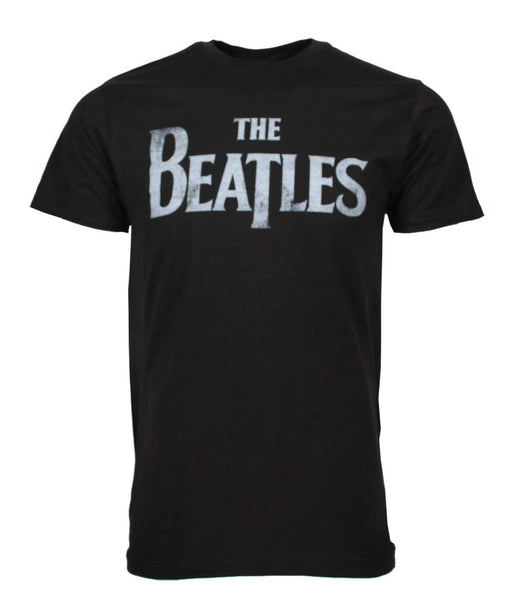 Beatles Distressed Logo Black T-Shirt