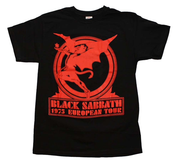 Black Sabbath 1975 European Tour t-shirt is available at Rocker Tee