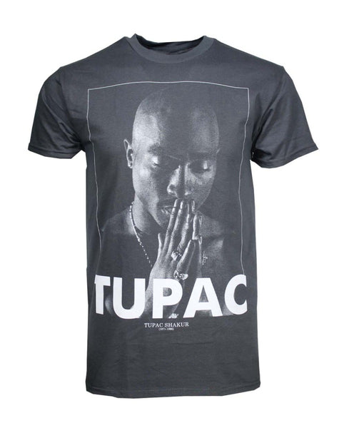Tupac Praying Charcoal Heather Men's T-Shirt