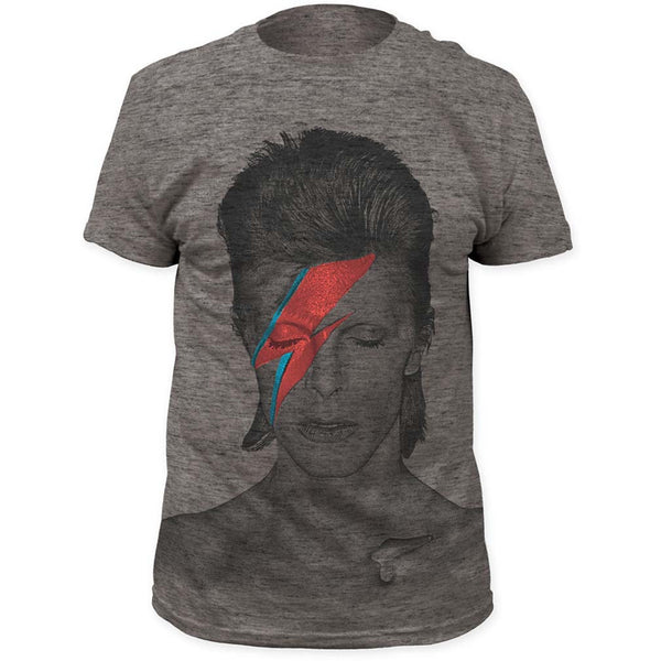 David Bowie Aladdin Sane Triblend T-Shirt is available at Rocker Tee.
