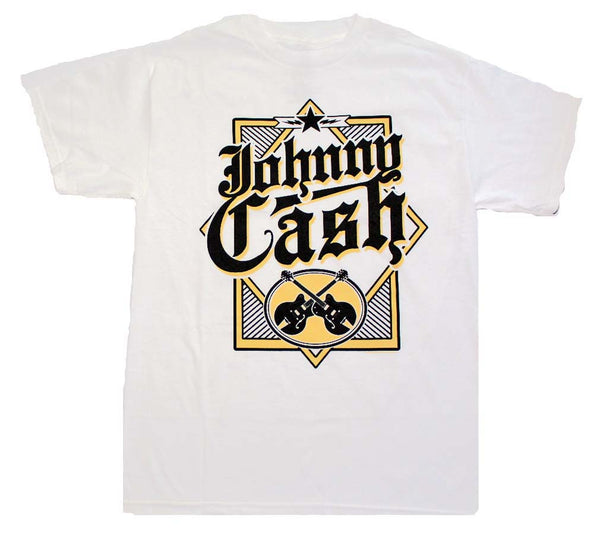 Johnny Cash Diamond White Guitars T-Shirt