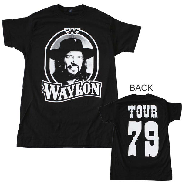 Waylon Jennings Tour 79 T-Shirt is available at Rocker Tee.