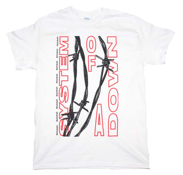 System of A Down Barbed Wire t-shirt is available at Rocker Tee.