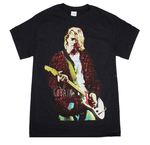 Kurt Cobain Red Jacket Guitar Photo T-Shirt