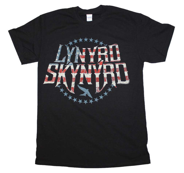 Lynyrd Skynyrd T-Shirt Featuring Stripes and Stars Logo 