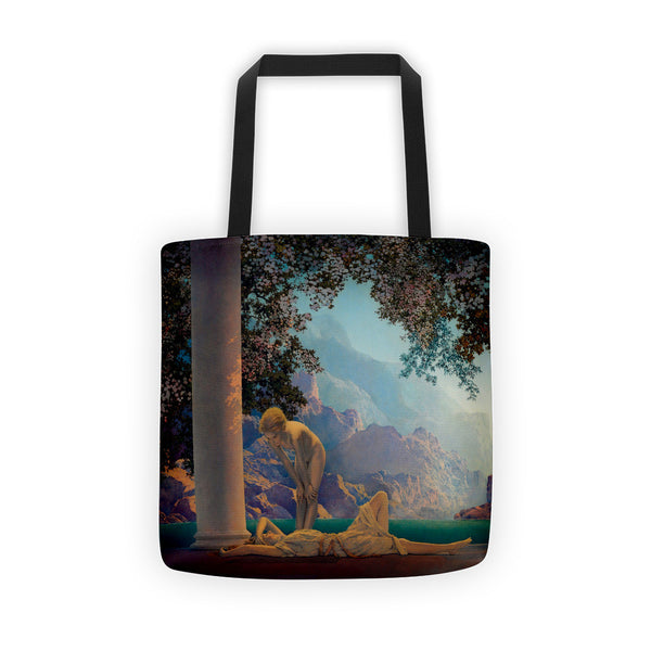 Maxfield Parrish Tote bag Featuring Daybreak. This is a beautiful bag to carry your band t-shirts in.