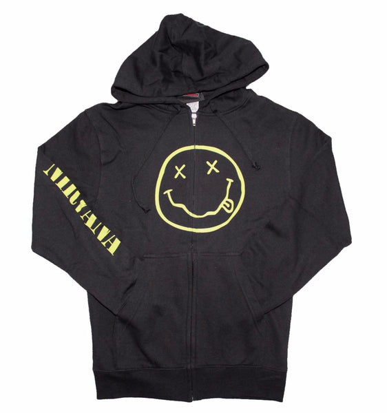 Nirvana Stoner Smiley Face hoodie sweatshirt is available at Rocker Tee.