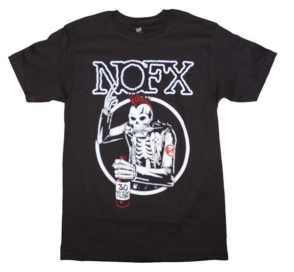 NOFX T-Shirt Featuring The Old Mohawked Skeleton Logo