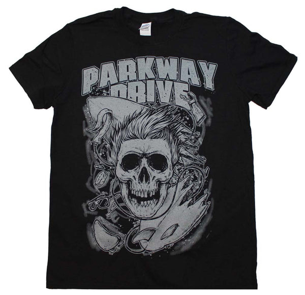 Parkway Drive T-Shirt Featuring The Surfer Skull. Totally Gnarly Rock Music Memorabilia Dude 