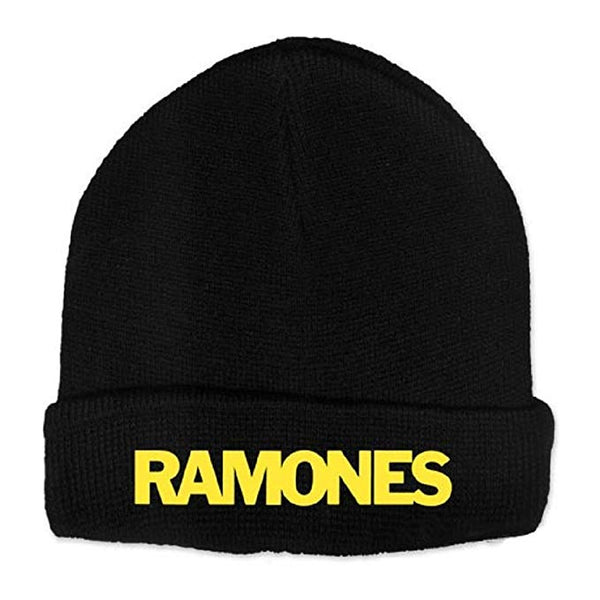 Ramones Yellow Logo Beanie is available at Rocker Tee