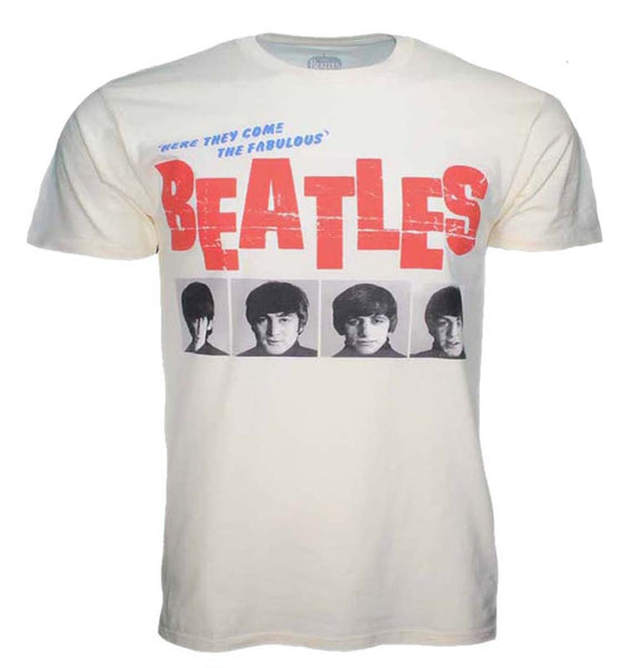 Beatles American Tour 1964 Cream Front Print T-Shirt