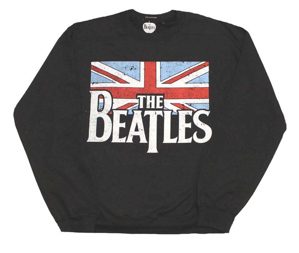 Beatles Distressed Flag Crew Neck Sweatshirt