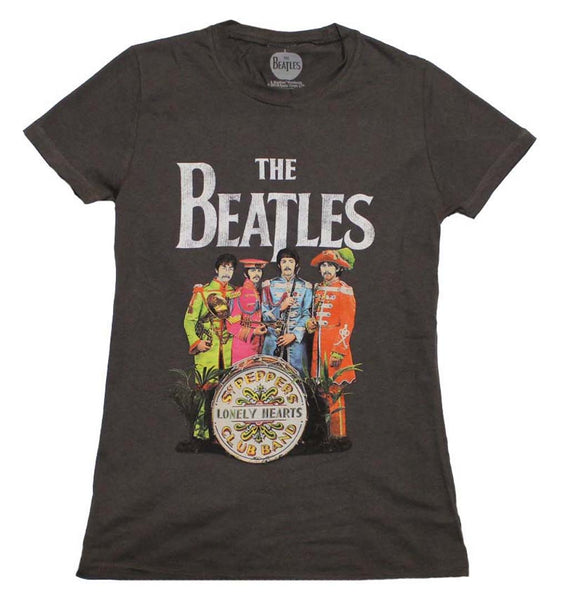 Beatles SGT Peppers Charcoal Juniors T-Shirt