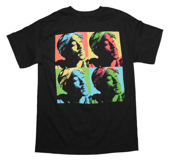Tupac Shakur T-Shirt Color Quad Image is available at Rocker Tee Shirts