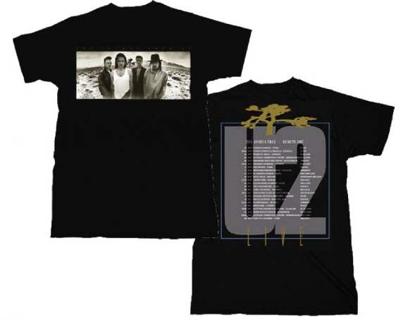 U2 T-Shirt Featuring The Joshua Tree European Tour. A Beautiful Piece Of Music Memorabilia Concert T-Shirt