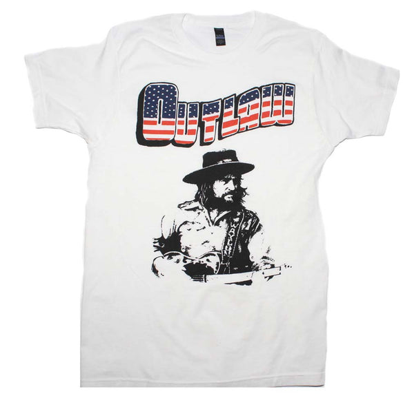 Waylon Jennings Outlaw T-Shirt is available at Rocker Tee.